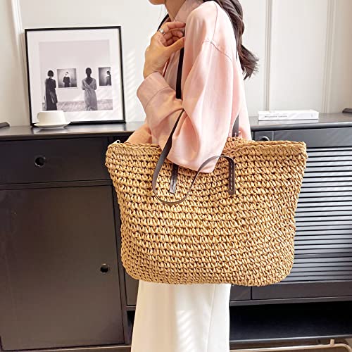 Bolso grande de hombro de paja para mujer verano miniatura 4