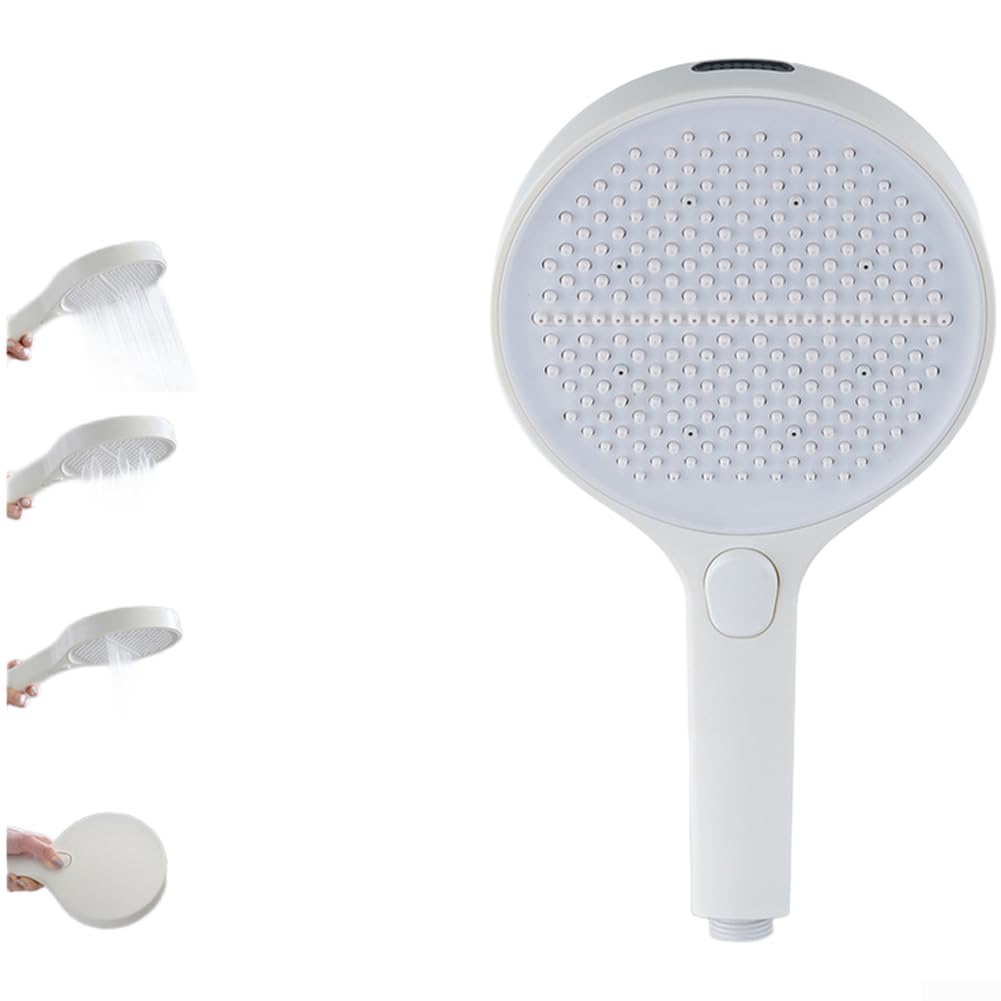 Cabezal para ducha ABS 15cm 3+1 Modos Spray Ajustable Cabezal(Elegant White)