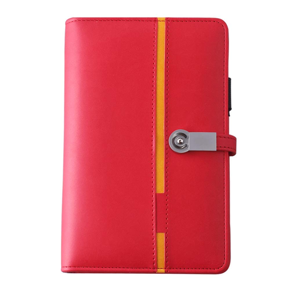 WZJN A5 Conference Folder, Leather Document Holder 8000mAh Wireless Charger and Cable Charging with Mobile Power Supply Notepad with Multiple Compartments