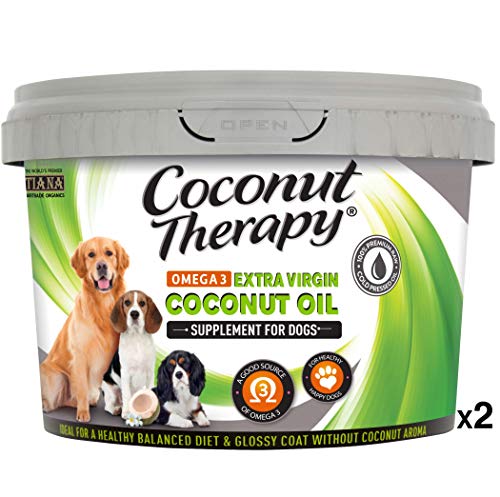 TIANA Coconut Therapy Omega-3 Supplement for Dogs 500ml (Pack of 2) Plant-Based Coconut Oil & Hempseed Oil Vegan Natural Support for Coat Skin Joints Digestion & Immunity