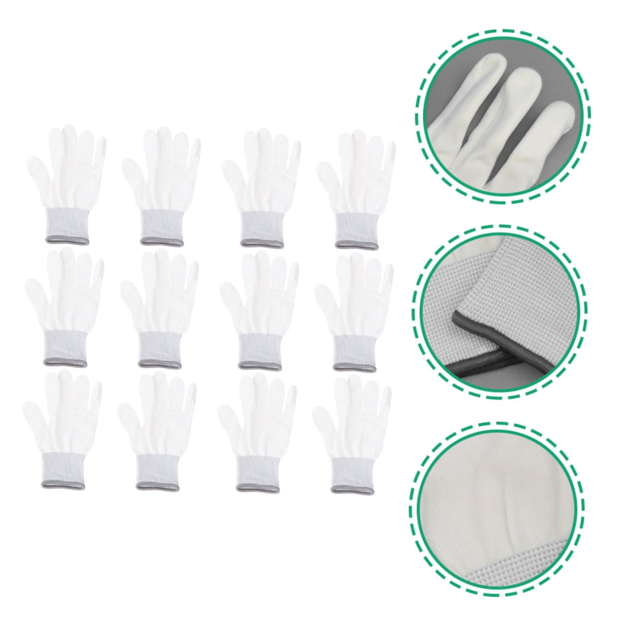 48 Paires Anti-statiques Nylon avec Revêtement PU Protection Thermique et Antidérapants Lot pour Travaux de Précision Industrielle