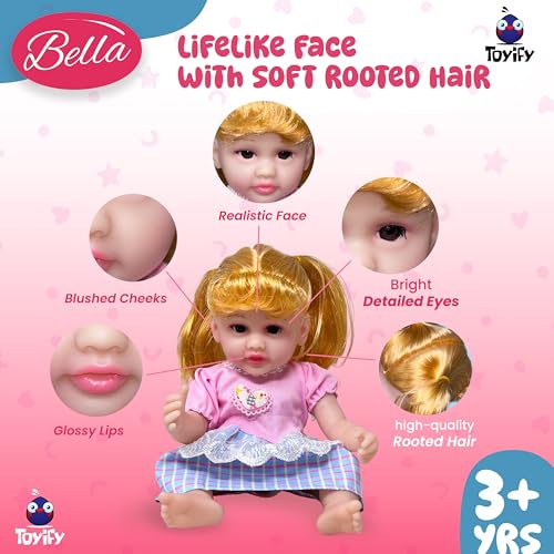 Image of Bella Doll 12-Inch Big Size Lifelike Baby Girl Toy Doll - Soft Vinyl, Realistic Hair & Cute Dress playset for Kids | Toys for Girls | Dolls for Girls