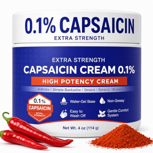 DR. LUKEWELL Capsaicin Cream Extra Strength - Neuropathy Relief Cream with 0.1% Capsaicin for Arthritis Muscle Joint and Lower Back - 4 Ounce (Pack of 1)