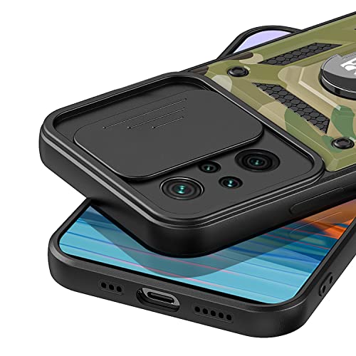 Image of Kapa Tank Back Cover for Redmi Note 10 Pro /Note 10 Pro Max, Inbuilt Ring + Slider [Military Grade Protection] Shockproof Lens Protection Case (Green)