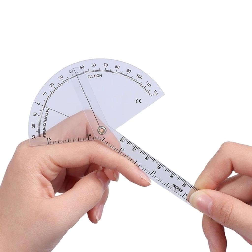 QWYEIQ Protractor Transparent Orthopedic Angle Ruler Plastic Goniometer Professional Orthopedic Protractor Ruler for Physical Therapy, Occupational Therapy, Fitness, Medical Protractor Angle Ruler