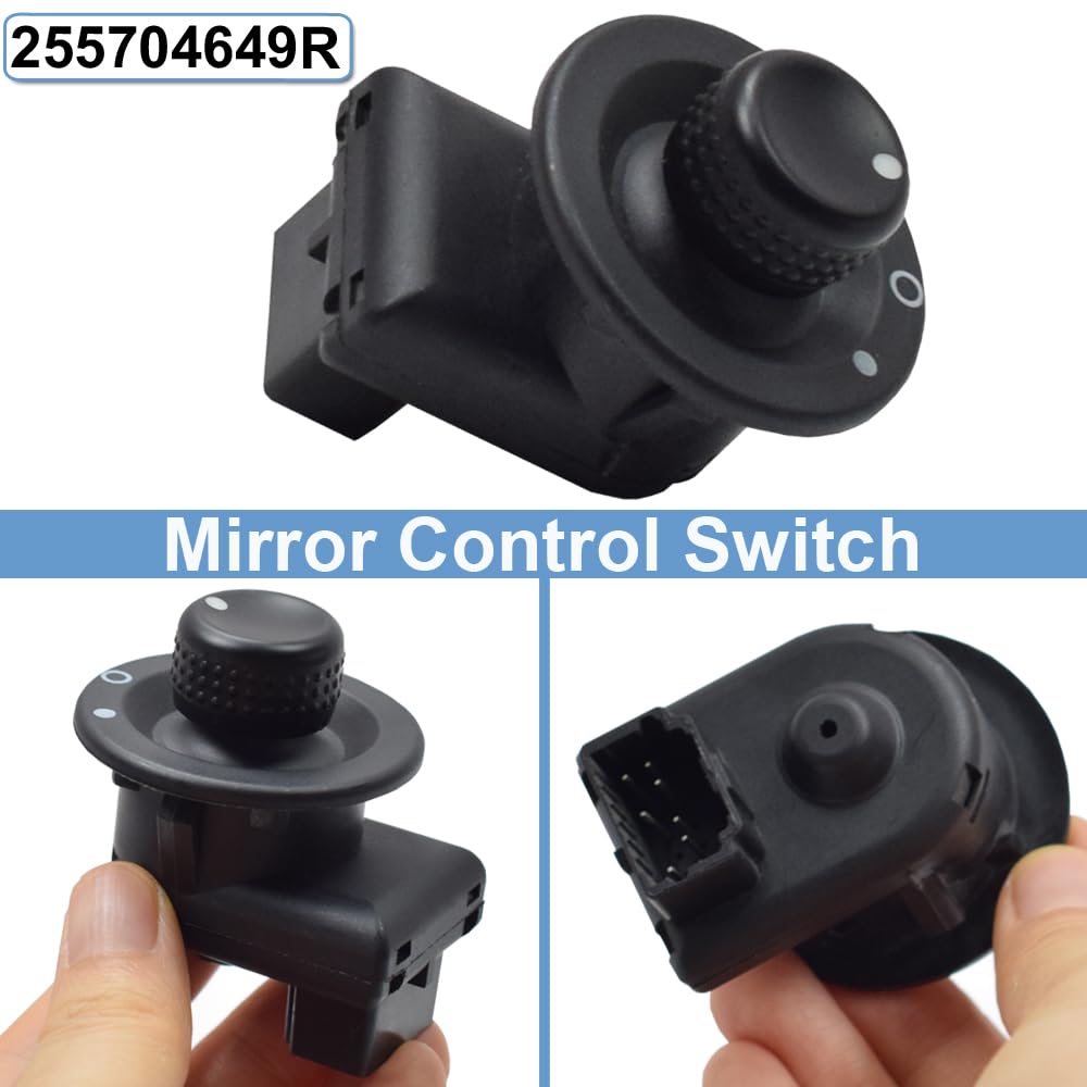255704649R 8200214919 Bouton d'interrupteur de rétroviseur latéral électrique pour Renault Ka-ngoo Clio M-aster Modus Duster 2009-2016 7700429992 (Noir)