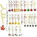 40 Pcs Fall Party Swirls Hanging Foil Swirl Streamers with Foil Autumn Leaf Strings Fall Banner Tinsel Garland for Fall Thanksgiving Halloween Baby Shower Wedding Birthday Ceiling Backdrop Decoration
