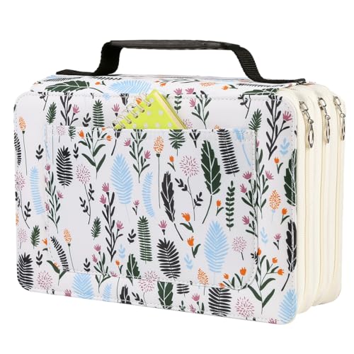 Image of 102 Slots Marker Pen Organizer Case w /Handle | Portable Multilayer Holder for Watercolor Pencils & Gel Pen Markers for Artists, Sketching, Drawing