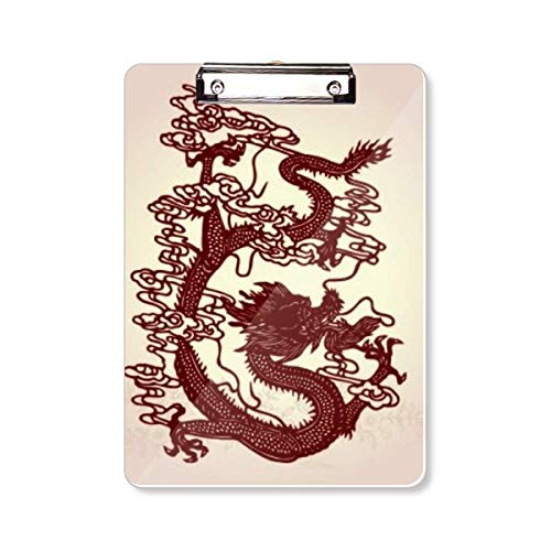 Porte-bloc A4 dragon chinois pour prendre des notes au bureau ou café