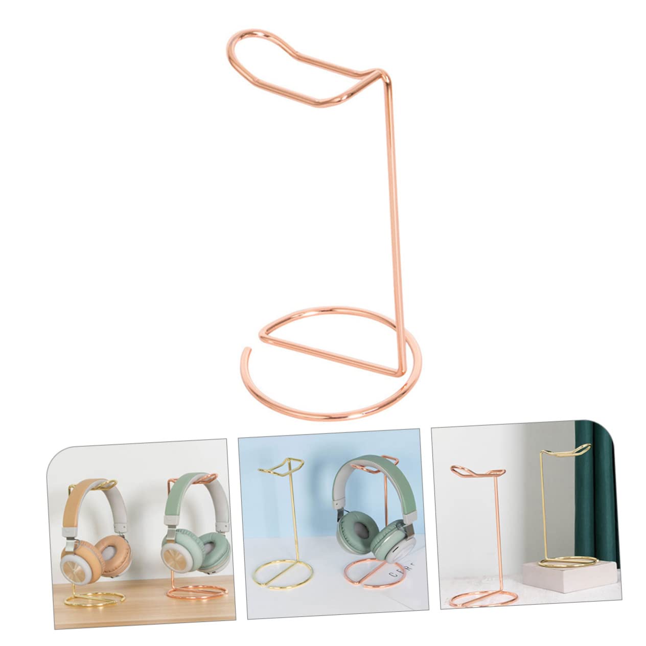 SWOOMEY Headset Simple Headphone Stand Headband Stand Desktop Speaker Stand Desk Accessory Headset Rack Earphone Supporting Hanger Headset Frames Iron Rose Gold Headset Holders