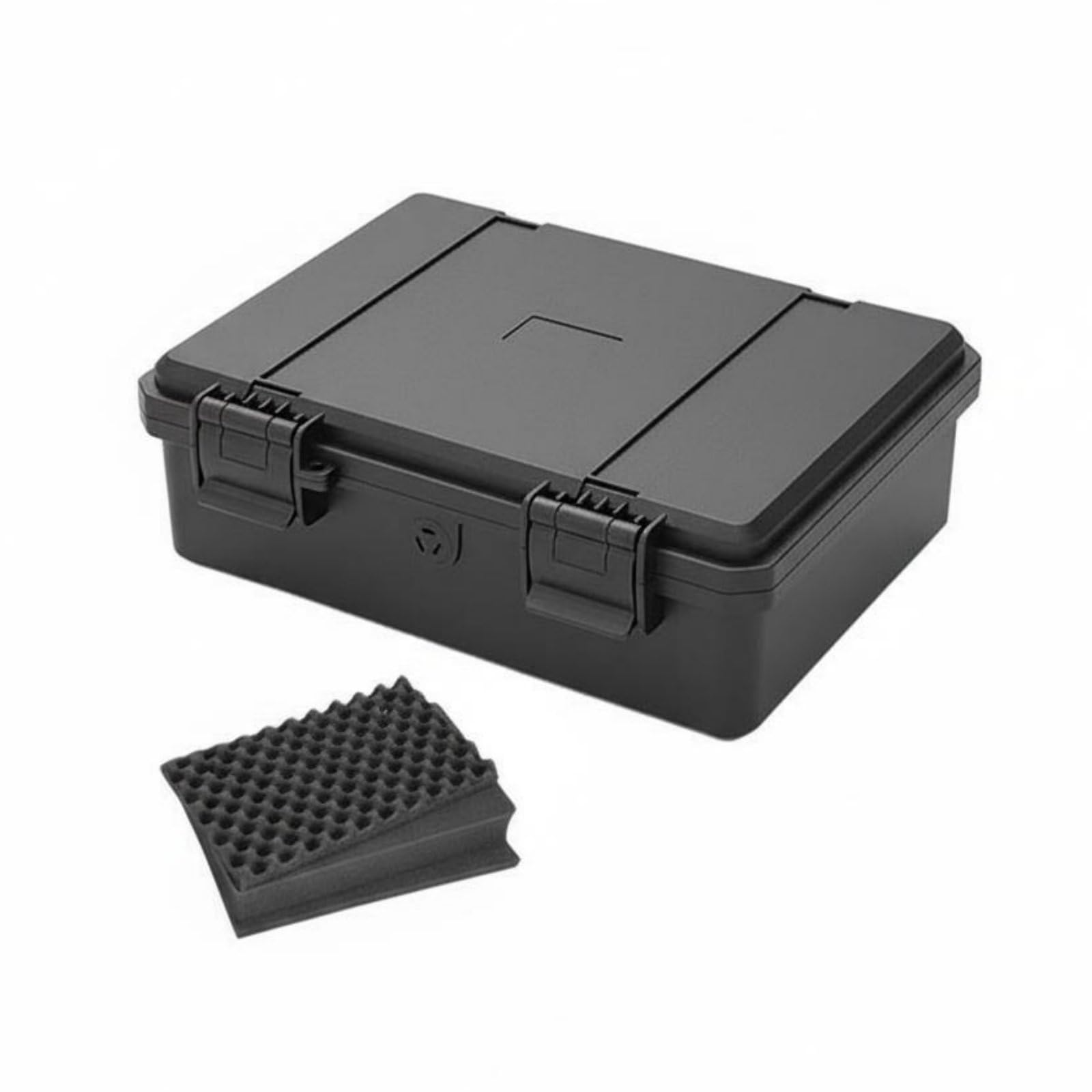 Caja de Herramientas Profesional con, JSJM1813 Negro con Esponja, Dimensiones Internas 180 120 38 Mm, Dimensiones Externas 198 152 46 Mm