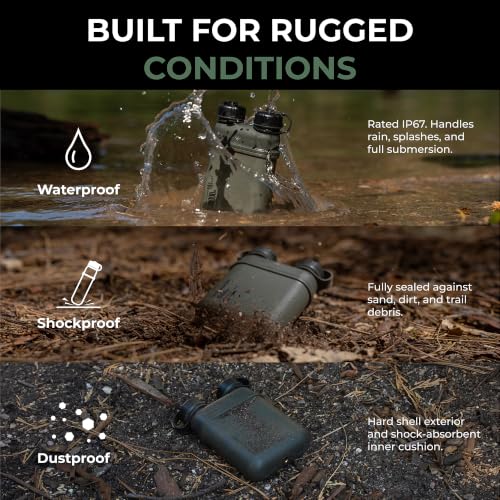 Image of NESTOUT Rugged Power Bank, 15000mAh Outdoor Charger, 32W USB-C Fast Charging PD, Waterproof IP67, Durable Shockproof, Battery Pack for iPhone Tablet Hiking Travel Camping (Olive Green, 15000mAh)