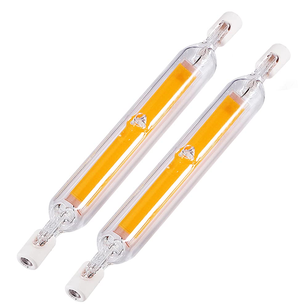 XYHAOAI R7S LED Bulb Dimmable, 15W / 20W / 25W / 30W / 40W COB LED filament lightbulb, 118mm / 78mm R7S halogen replacement lamp, linear bulbs 360 ° beam angle, 2 pieces,Warm white,40W 118mm