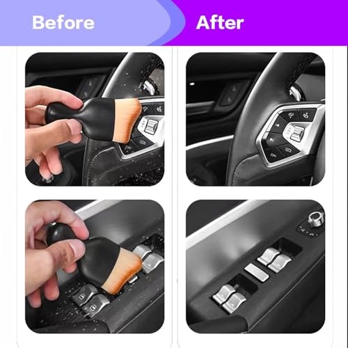 Image of Premium Soft Bristle Dust Cleaning Brush for Car Dashboard, Keyboard, Electronics, Home & Office Cleaning (Black)