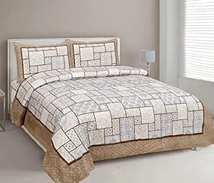 Mafatlal Pure Cotton Floral Double Bedsheet with 2 Pillow Covers | Homedecor | Gift Item | Bedroom Decor