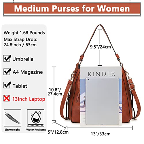 VX VONXURY Hobo Bags for Women, Stylish Ladies Purse and Handbag Faux Leather Shoulder Bags with Detachable Long Strap - Image 4