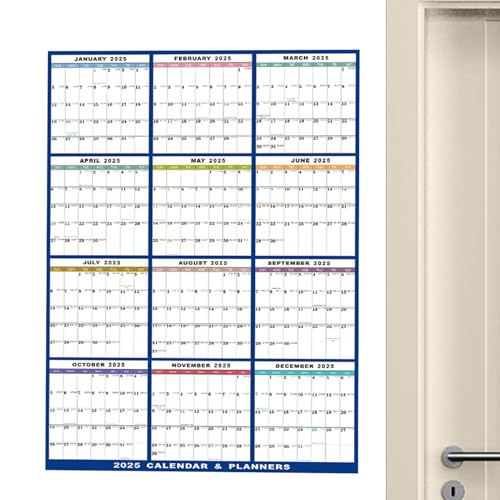 Calendario De Pizarra Para Pared - Calendario Anual 2025 12 Meses,61 X 91cm Planificador Anual Para Familias Niños Hogar Estudiantes Escuela Oficina Profesores Frigorífico Interior Pizarra Blanca