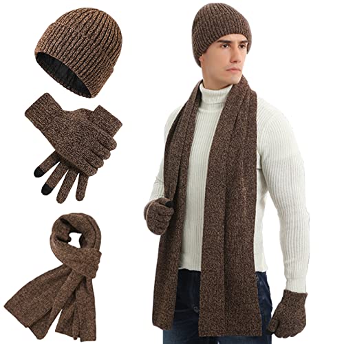 Micacorn Cappello Sciarpa Guanti Set per Uomo 3 in 1 Set Termico...