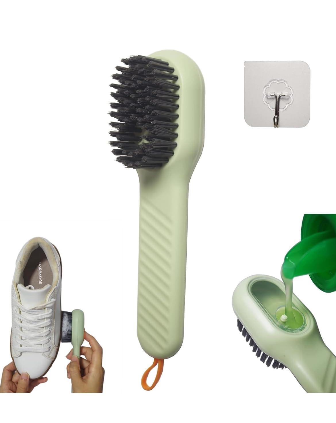 Lai Lai Multifunctional Liquid Shoe Brush with Liquid Box, Adding Liquid Filled Brush with Soap Dispenser Press Type, Long Handle Shoe Cleaner Brush Cleaning with New Liquid Cartridge Pack of 1 (B0D7SNK9X4) Amazon Price History, Amazon Price Tracker