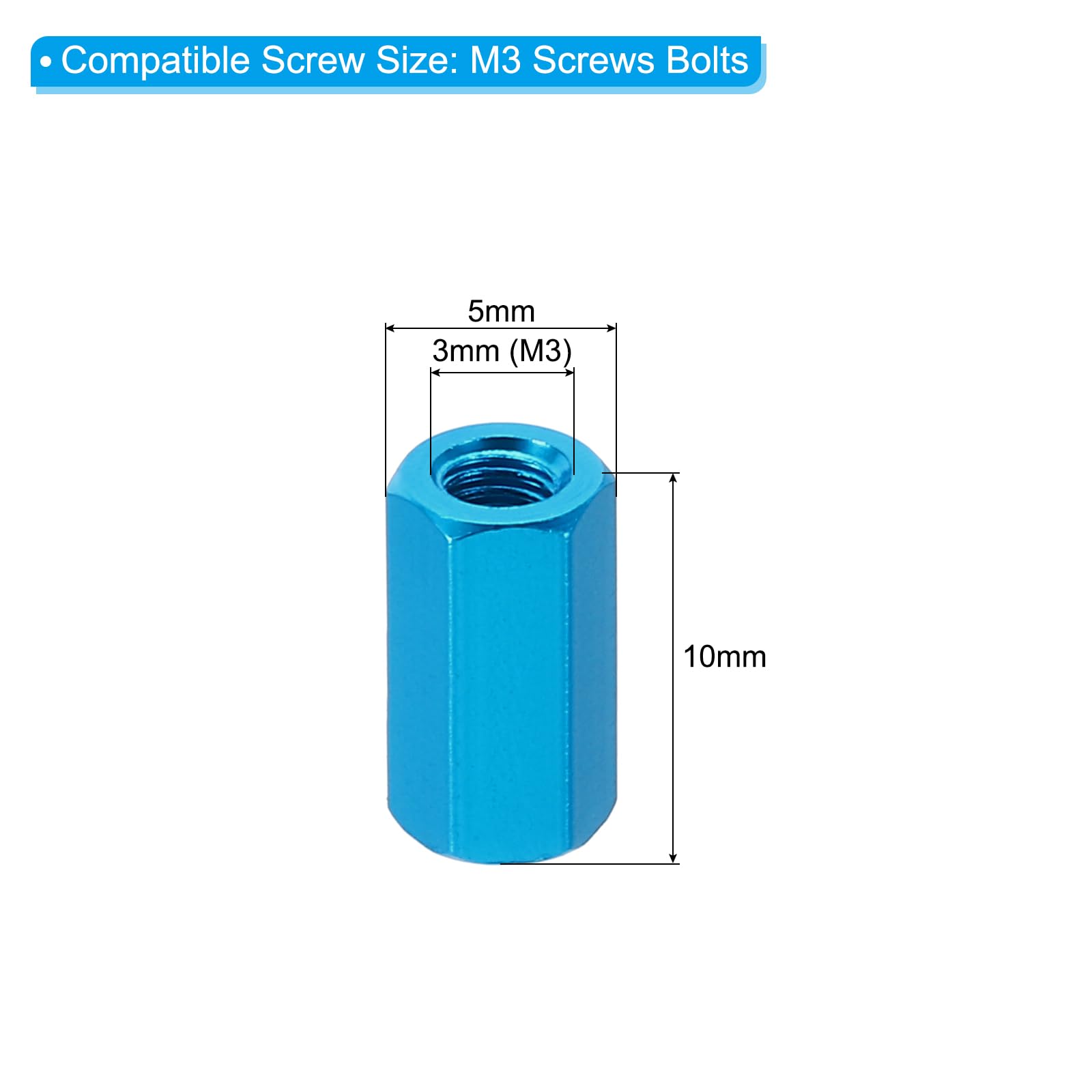 PATIKIL M3 Hex Nuts - Image 2