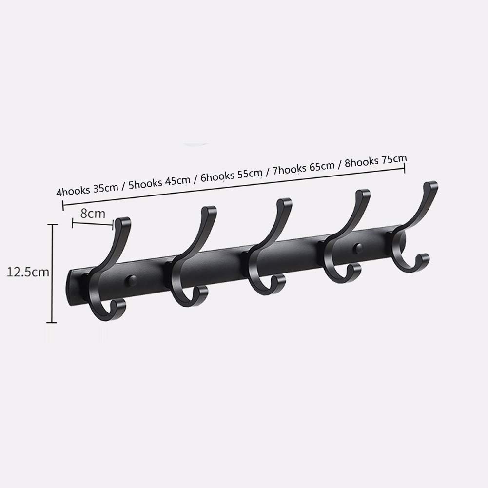 Coat rack Kleiderablage Wand 4/5/6/7/8 Haken Doppelhaken Weltraum-Aluminium Kleiderhaken aus Metall Kleiderbügel Schwerlast Türhaken Industriedesign Badezimmer Küche Umkleidekabine Kleiderschrank