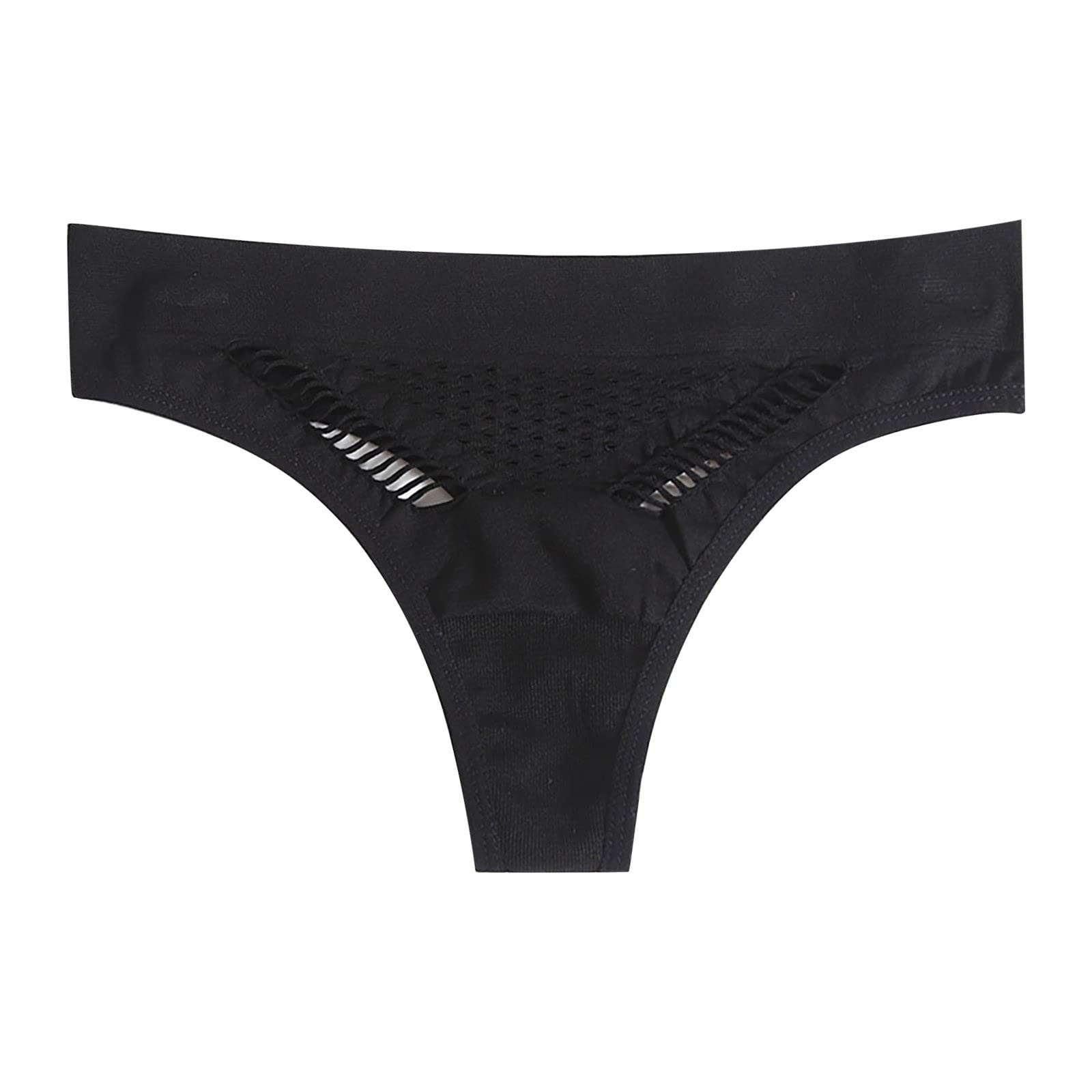 Thongs for Women Cut Out Underwear Breathable No Show Bikini Invisible Stretch Panties T Back Thongs