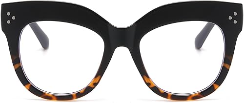 Miniatura 2 de LJCZKA Gafas de gran tamaño con bloqueo de luz azul, retro, gruesas, ojo de gato, para mujer, antifatiga ocular
