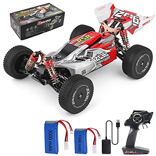RC Cars Remote Control Carsï¼ŒWarm Feather WLtoys 144001 RC Car 1:14 2.4GHz 4WD 60km/h High Speed Drift All Terrain Off-Road Buggy Remote Control Car for Boys Age 8-12 .Additional 3000mAh Red