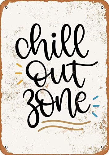 Cartel de metal para decoración de pared, diseño de zona chill out, vintage, 8 x 12 pulgadas