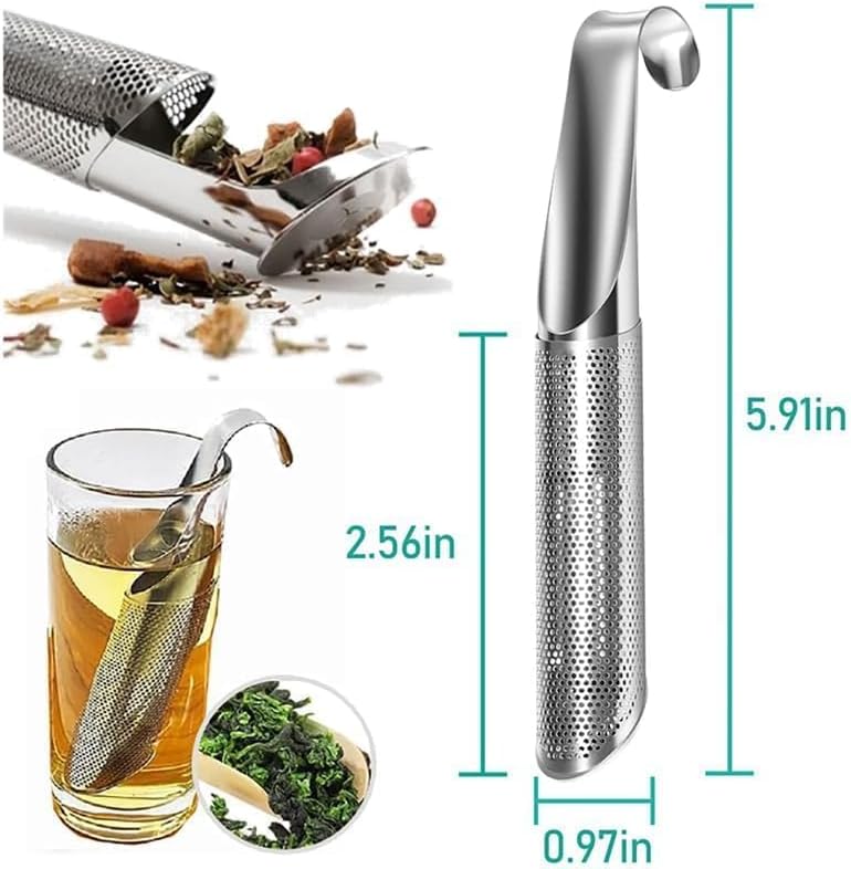 Miniatura 6 de Difusor de té de acero inoxidable, 2025 nuevo artefacto de té, infusor de té, filtro de malla con mango de gancho para colgar, difusor universal de