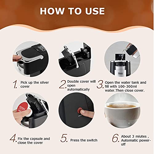 Máquina de café, máquina de café Espresso a presión de cápsula eléctrica, cafetera doméstica, máquina de café… - Imagen 5
