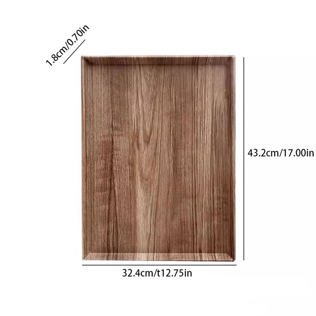 Bandeja para Servir, Bandeja Rectangular de imitación de Madera, Bandeja para té, Bandeja para Comer en el Regazo, Bandeja para Restaurante, cafetería (C)
