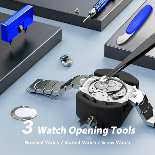 Image of EasyTime Watch Battery Replacement Kit: Professional Watch Repair Tools Set | Complete Watch Back Remover & Case Opener Tools - Easy to Repair Your Watch with Instructions - No Extra Help or Cost Needed