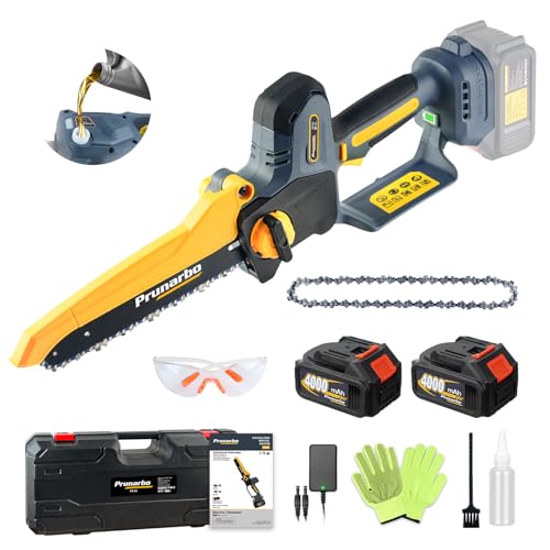 Prunarbo Mini Chain Saw Battery Powered 8 Inch, Hand Held