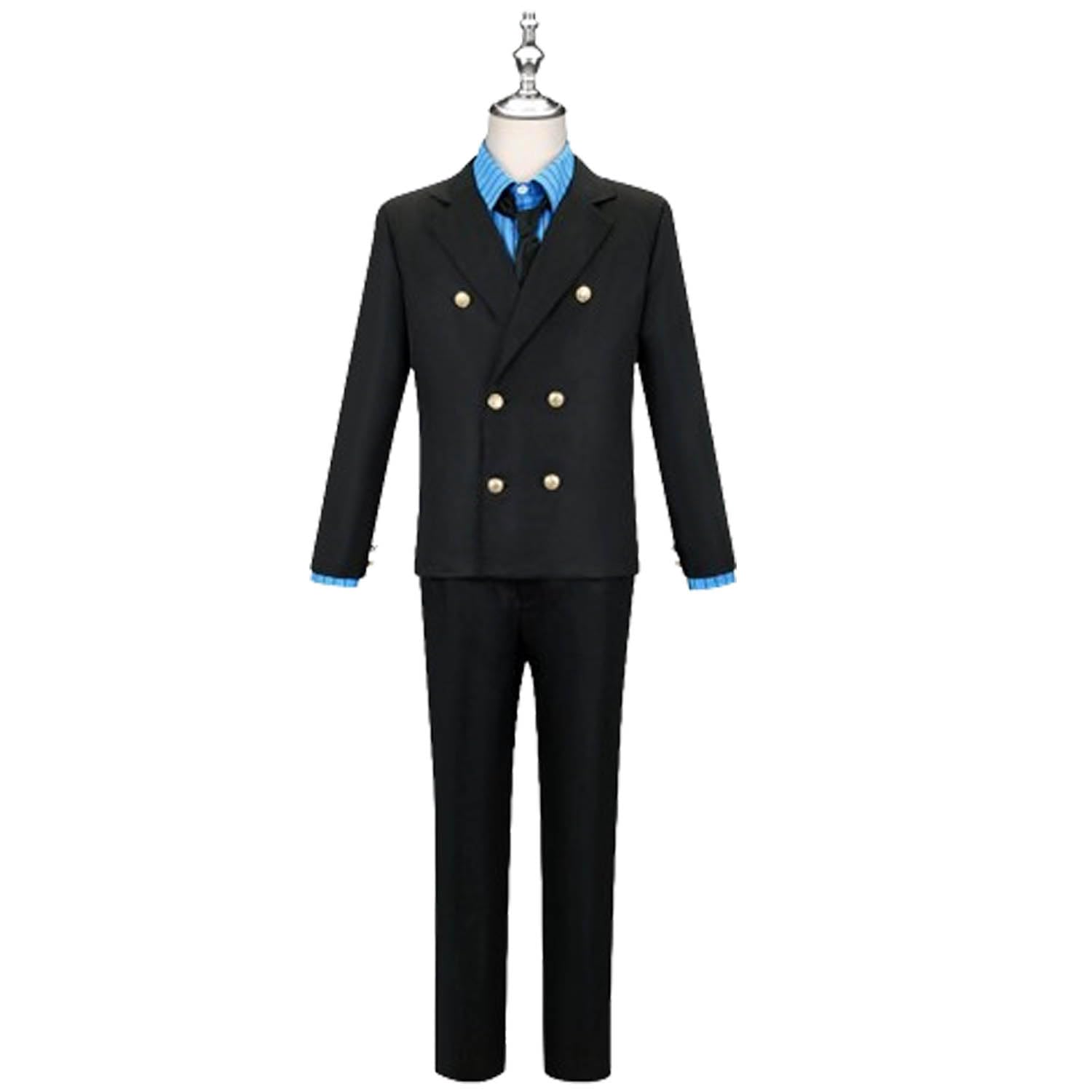 Anime Personaggio Sanji Cosplay Costume Vestito One Piece Monkey D. Luffy Gioco di Ruolo Uniforme Set Completo Halloween Carnevale Dress Up Suit con Parrucca per Uomini