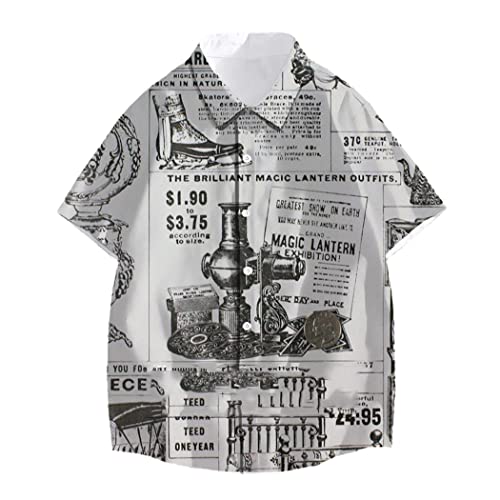 Chemise imprimée 3D motif amusant style hawaii manches courtes coupe ample 3XL