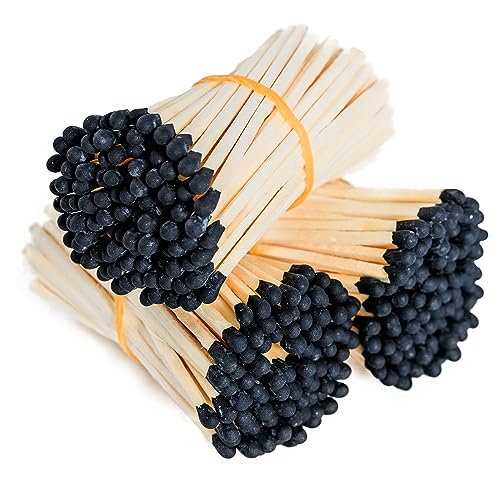 200Pcs 3'' Decorative Black Matches, Premium Fancy Long Wooden Safety Matches for Candles, Lighting Candles, Long Wooden Matchsticks for Home Décor, Gifts, Accessories & Events