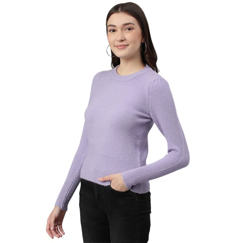 Image of Woods Women Acrylic Round Neck Sweaters