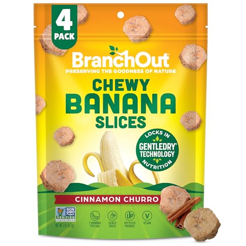 BranchOut Cinnamon Churro Banana Slices, Chewy & Full of Flavor,