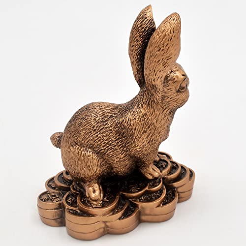 Fengshuibringluck 2023 New Year Zodiac Rabbit Resin Table Top Decor New Life, Longevity And Prosperity Home Statue #TOP5