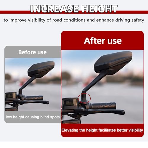 2PCS Rearview Mirror Adapter Motorcycle, Rearview Mirror Adapter Screw, Universal Extender RearviewMirrors Bolt,Handlebar Mirrors Mount Bolt Screw for Motorbike, Scooter, Bike (M10 LH to M10 RH) - Image 5