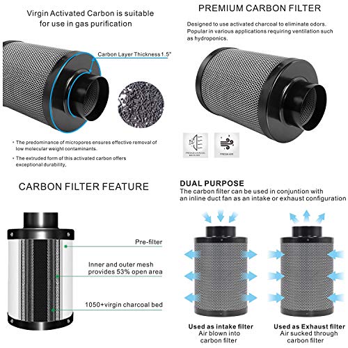 Topolite 24"X24"X48" Grow Tent Room + Led 300W Grow Light + 4" Carbon Filter Combo Grow Tent Complete Kit Hydroponic Growing System (Led300W+24"X24"X48"+4" Filter Combo) #TOP4