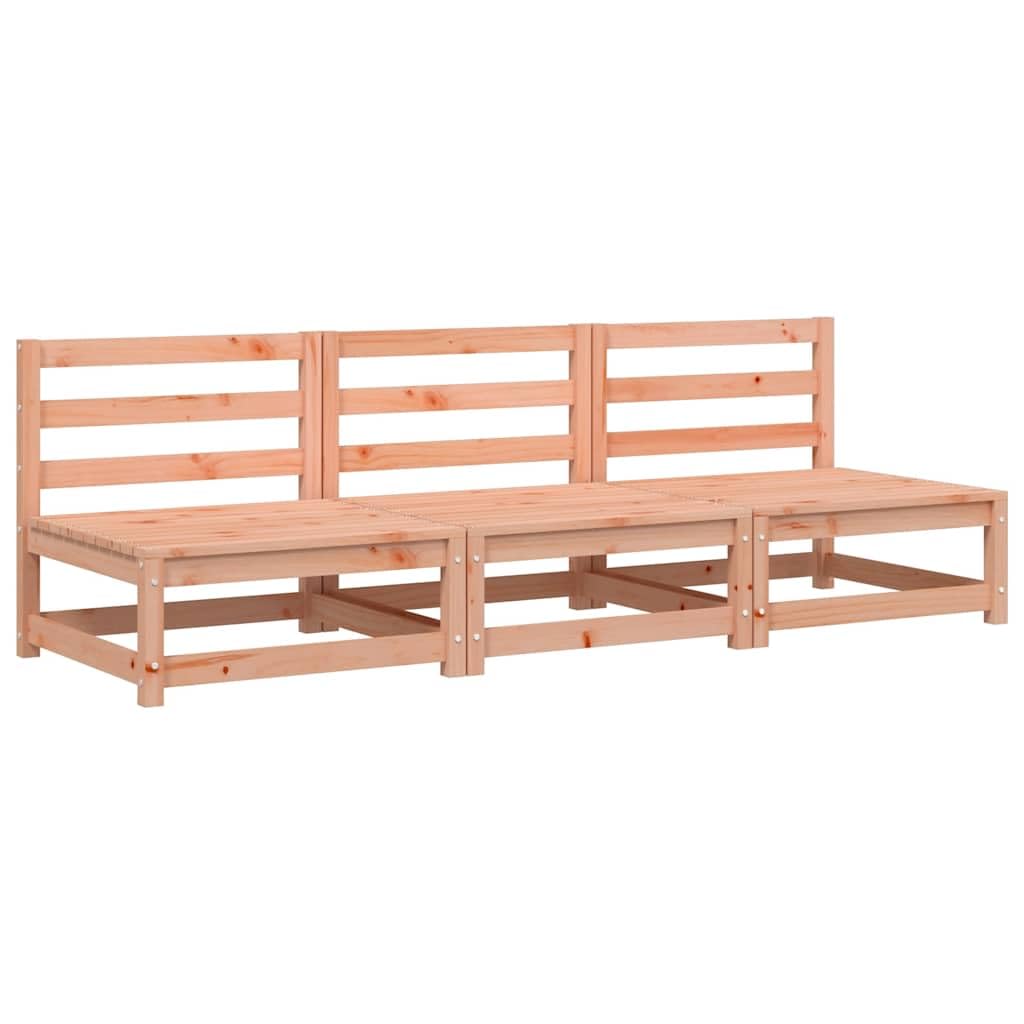 Canapé de jardin modulaire sans accoudoirs en bois douglas pour petits espaces terrasse