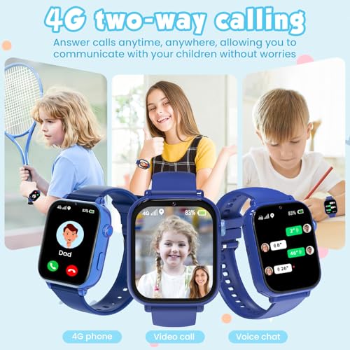 Image of MOKAST Kids Smart Watch Toys for Boys Girls - Children Watch for Kids 4-12 Years Touch Screen Watches with 15 Games Video Camera Music Player Alarm School Mode Education Birthday Gifts (4G Blue)