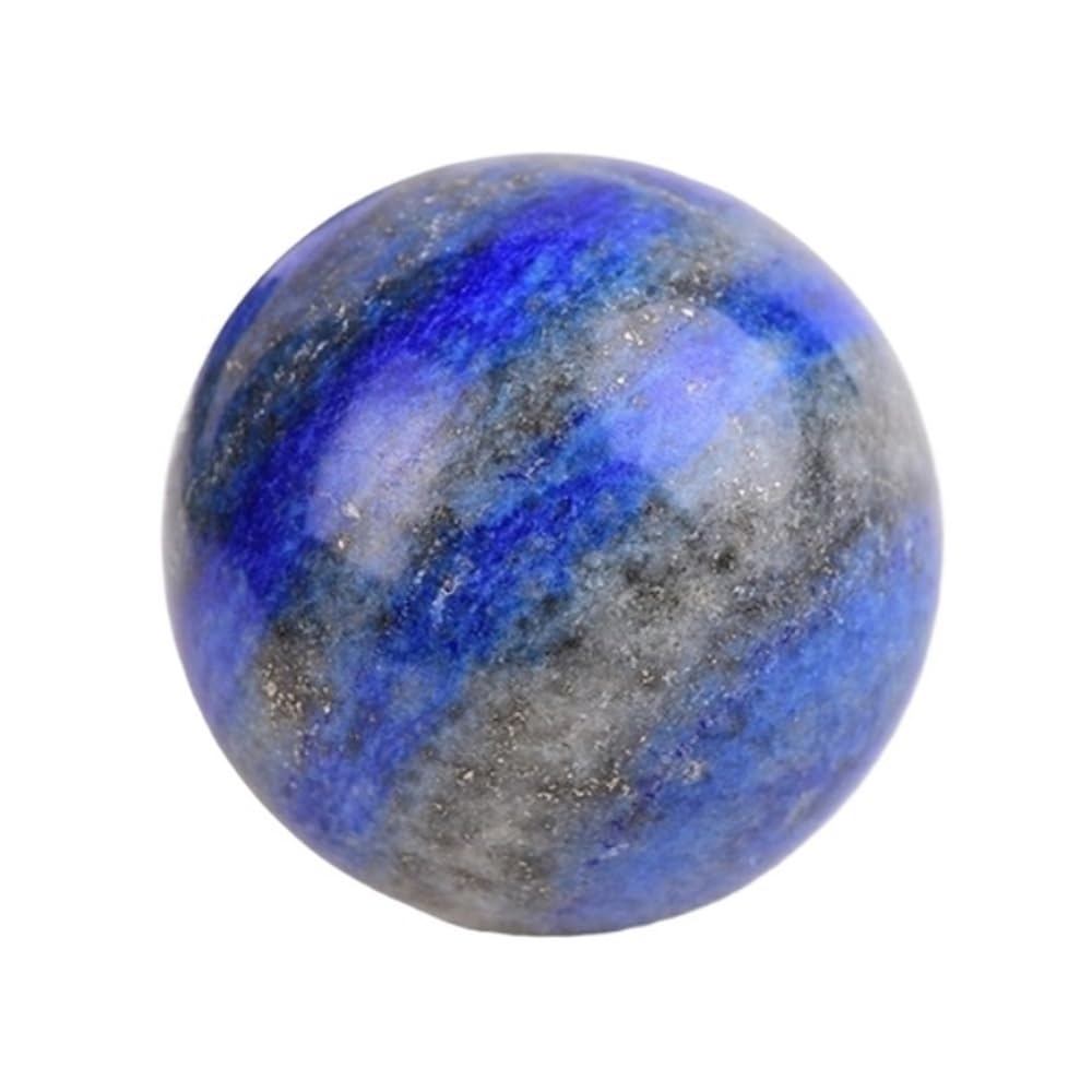 LLMWFA Decorative Ball Natural Crystal Spheres Round Sphere Balls, Tigers Eye/Citrine/White Quartz Polished Ball 1pc(Lazurite,55mm)