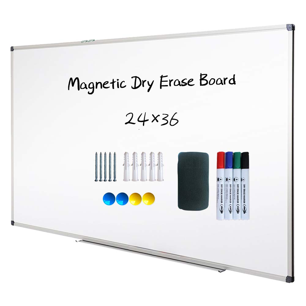 XIWODE Magnetic Dry Erase Board, Whiteboard, Wall Mounted, 44 x 32 inch, White Steel