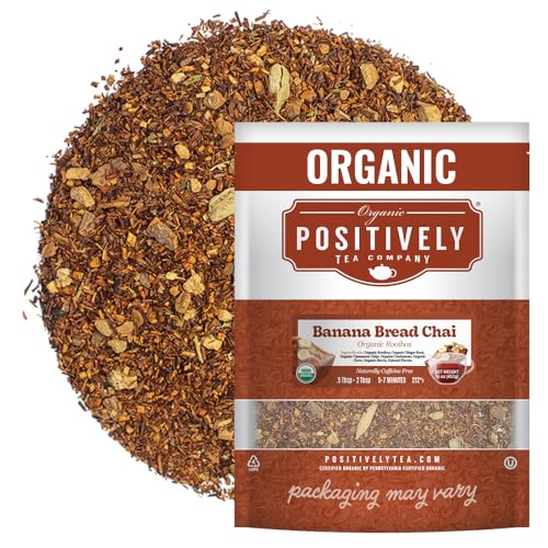Image of Organic Positively Tea Company, Banana Bread Chai Rooibos Tea, Loose Leaf, 16 Ounce