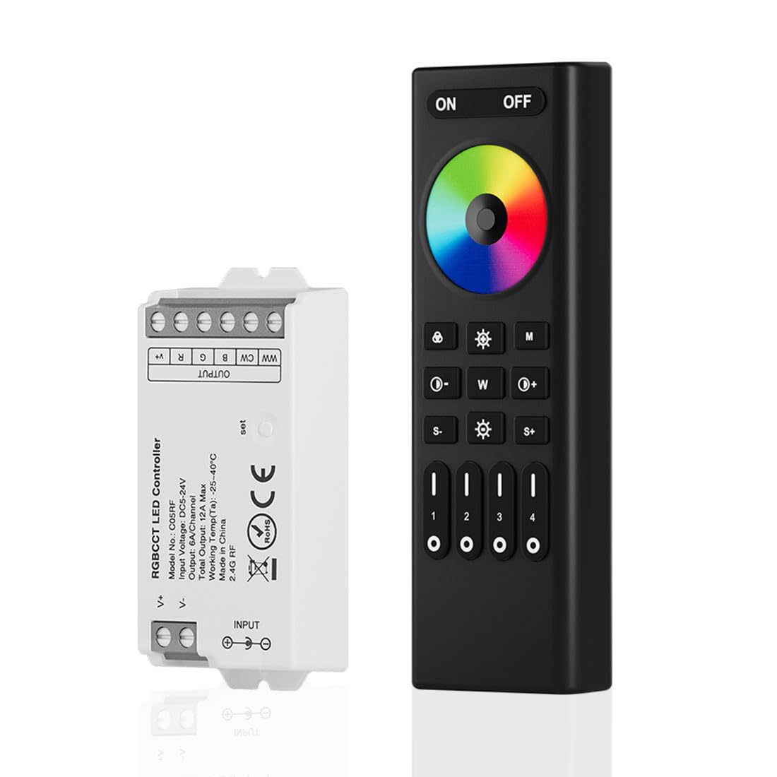 SEZO C05RF &amp; RC03RFB 2.4G RF RGBCCT LED Controller Kit