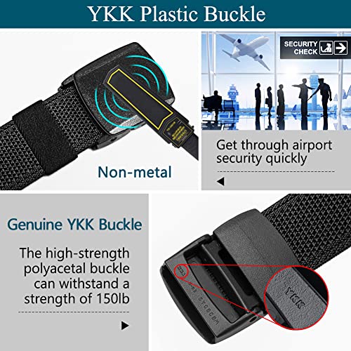 LionVII Men's Belts, Breathable Web Belt for Men with Plastic Buckle for Work Sports, Adjustable Trim to Fit 27-49" Waist4