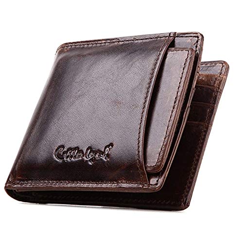 PolarLander Vintage Designer Portefeuille en Cuir De Vachette Mâle Court Porte-Monnaie Porte-Cartes Petit Portefeuille Mini Porte Photo Amovible